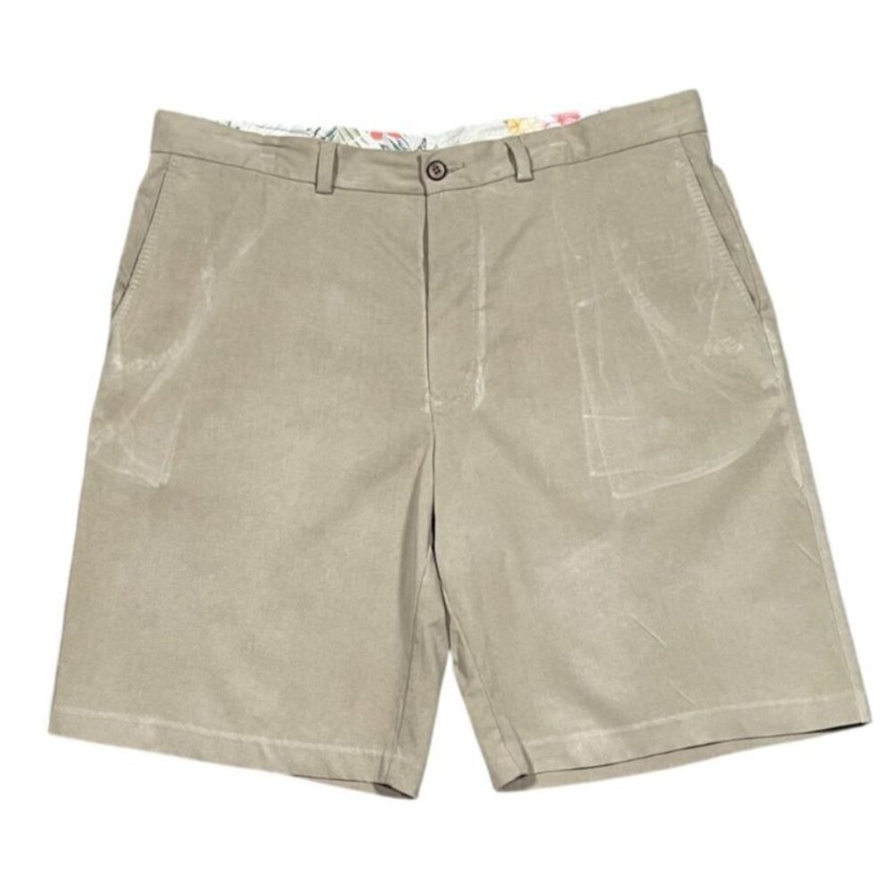 Tommy Bahama Men’s Silk Cotton Flat Front Chino Shorts - Khaki 38x10